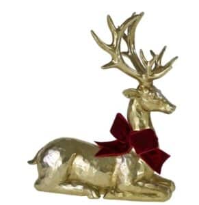 Weihnachts Hirsch mit goldener Schleife festliche Dekoration Weihnachten