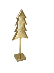 Weihnachtsdeko Tanne in Goldfarbe Höhe 58 cm Breite 10 cm Länge 18 cm festliche Dekoration für Weihnachten