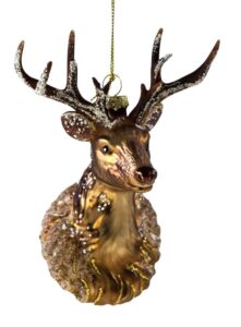 Glasanhänger Hirsch braun handgefertigt mit detailliertem Hirschmotiv hochwertiges braunes Glas Schmuckanhänger für Halskette Naturdesign elegant und einzigartig