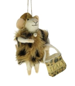 Filzanhänger Fashionmaus ITALY modischer Schlüsselanhänger aus Filz in Form einer stylischen Maus mit ITALY Schriftzug