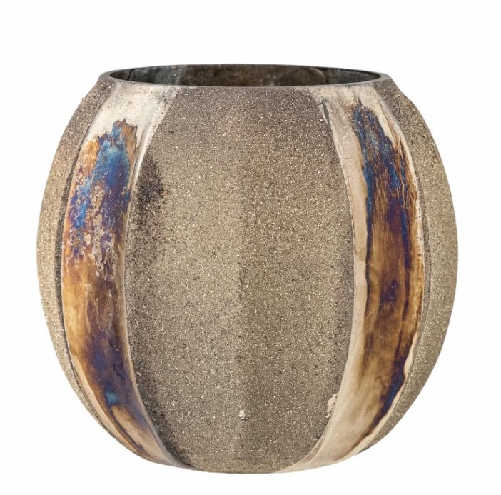Teelichtglas Felecia mit gold schimmerndem Design für stimmungsvolle Beleuchtung