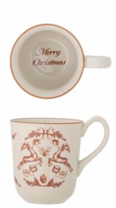 Weihnachtstasse MERRY CHRISTMAS braun mit festlichem Design und Weihnachtsmotiv