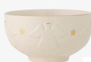 Sternenschale Engel aus Keramik mit filigranen Engelsflügeln und Sternenmuster, dekorative Schale für Weihnachten und festliche Anlässe