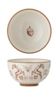 Weihnachtsschüssel aus Keramik mit braunem Hirschmotiv für festliche Weihnachten