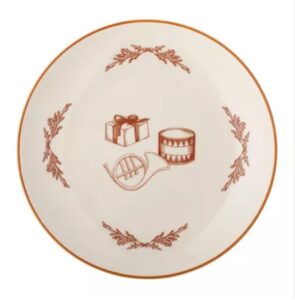 Weihnachtsteller BETH mit festlichem Weihnachtsmotiv in Rot und Weiß für die festliche Tischdekoration