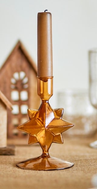 Kerzenhalter Jisele in Braun aus Metall modernes Design stilvoll und elegant ideal für Wohnzimmer und Esstisch