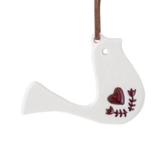 Weihnachts Taube Dekofigur aus Holz festliche Winterdekoration 1 Stück