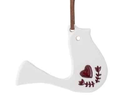 Weihnachts Taube Dekofigur aus Holz festliche Winterdekoration 1 Stück