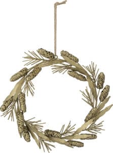 Weihnachtskranz Adera D34 aus grünen Tannenzweigen mit roten Beeren und goldenen Dekorationen festlicher Adventskranz dekoration