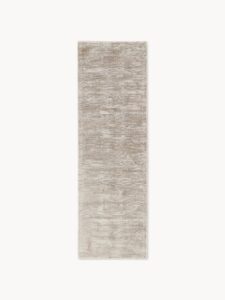 Handgewebter Viskoseläufer in Taupe Farbe 80x250 cm langlebiger Teppich elegant und weich