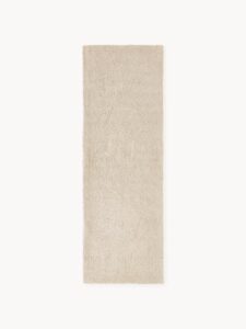 Handgetufteter Wollläufer Hellbeige in den Maßen 80 x 250 cm aus hochwertiger Wolle