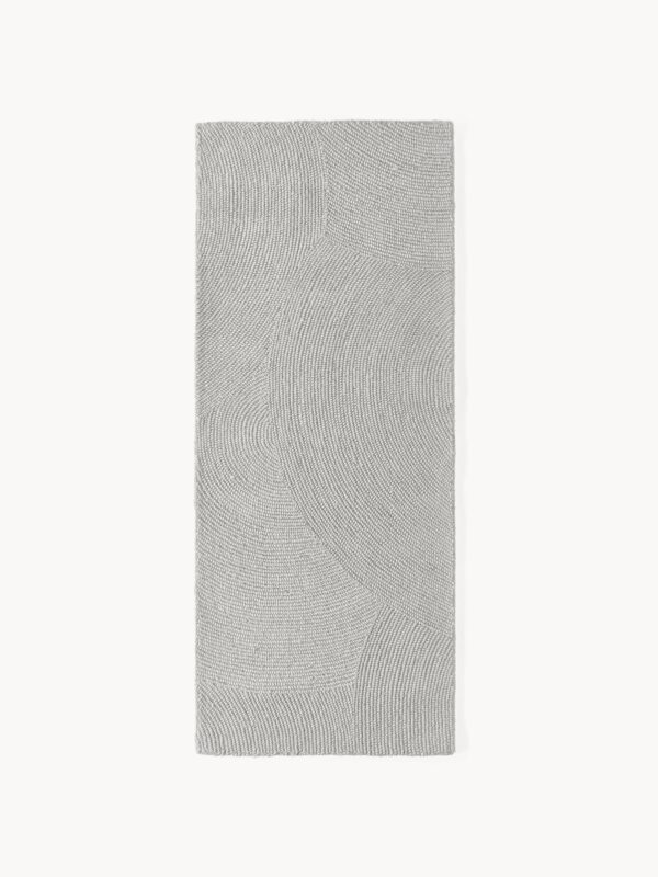Handgetufteter Wollläufer in Hellgrau 150x80 cm für modernen Wohnbereich aus hochwertiger Wolle