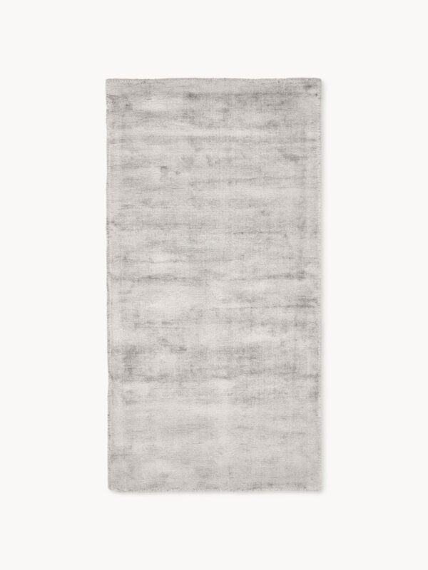 Handgewebter Viskoseteppich in Taupe Farbe 80x120 cm hochwertig und weich