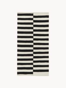 Handgewebter Teppich mit Streifen in den Maßen 80 x 150 cm, hochwertiger Webteppich für Wohnzimmer und Schlafzimmer