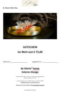 1Online-Shop Geschenkgutschein € 75