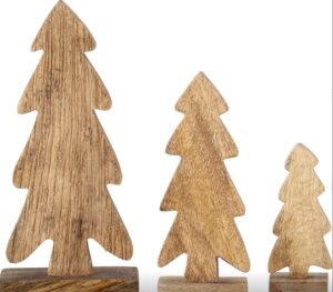 Deko Holz Bäume 3er Set aus natürlichem Holz zur Raumdekoration