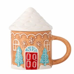 Tasse GINNIE aus Keramik mit praktischem Deckel für heißen Kaffee und Tee