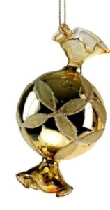 Glasanhänger CANDY Gold eleganter Schmuckanhänger aus Glas in Goldfarbe für Halsketten und Armbänder