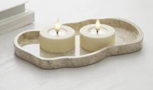 LED Teelichter JUMBO in Creme Farbe, 2 Stück, flackernde LED-Kerzen für stimmungsvolle Dekoration