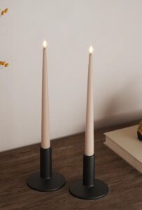 LED Stabkerzen lackiert in Rosa 2 Stück batteriebetrieben flackerndes Kerzenlicht dekorativ