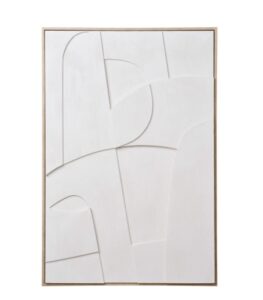 Bild Madeline Relief Weiß 60 x 90 cm modernes Wandbild mit strukturiertem Design für stilvolle Wohnakzente