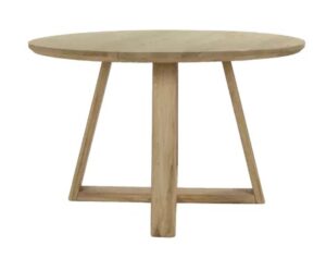 Runder Ausziehtisch PLATO aus Eiche mit Durchmesser 120 cm und ausziehbarer Länge bis 170 cm