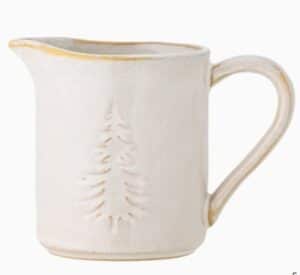 Steingutkrug Winter handgefertigt mit frostbeständigem Design und winterlichem Motiv