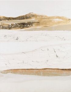 Bild Village Gold Weiß 120x90 Wandbild modernes Design gold und weiß Wohnzimmer Dekoration