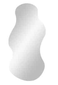 Spiegel Welle 40x80 modernes Design wandspiegel mit wellenförmigem Rahmen in Weiß für Badezimmer und Flur