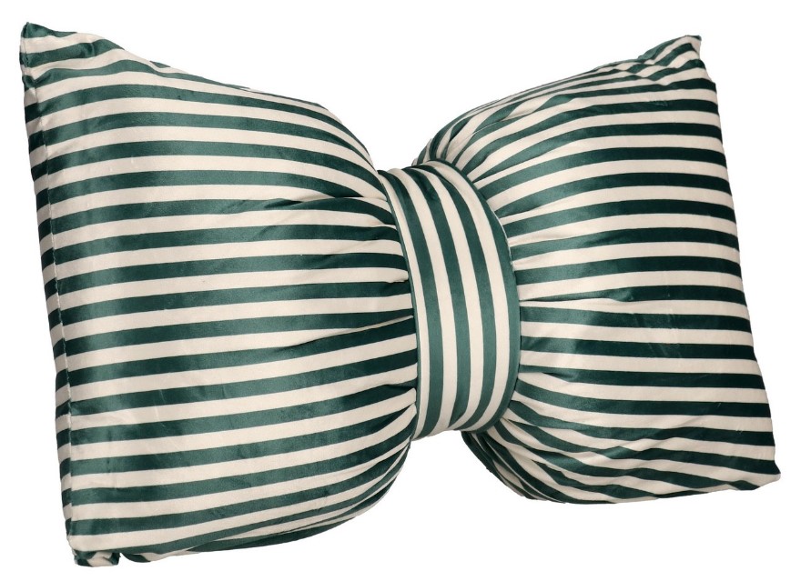 Kissen mit grüner Schleife 60x40 cm weich und dekorativ für Wohnzimmer und Schlafzimmer