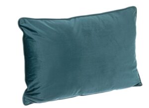 Kissen aus blauem Aquasamt in der Größe 60x40 cm weich und dekorativ