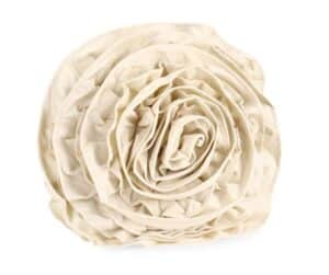 Kissen Blume Elfenbein rund D40 weiches Dekokissen mit Blumenmuster elegant