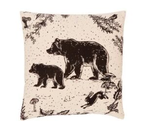 Kissen Animal TOILE 45x45 mit tierischem Muster in Beige und Braun weich und dekorativ
