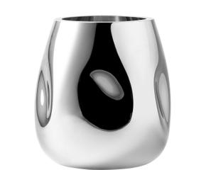 Kleine mundgeblasene Glasvase in Chromoptik elegante handgefertigte Dekorationsvase