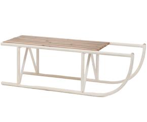 Schlitten Weiß aus Holz 110x36x39 cm robust und langlebig für Kinder und Erwachsene geeignet