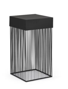 Couchtisch YASLINE Black 30x30 moderner schwarzer quadratischer Beistelltisch aus Holz