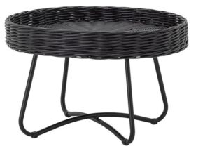 Runder Couchtisch aus natürlichem Rattan mit einem Durchmesser von 60 cm, ideal für Wohnzimmerdekoration