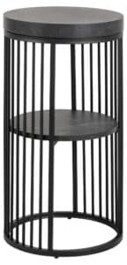 Beistelltisch STRINGTON Schwarz H65x35 moderner kleiner Beistelltisch aus Metall schwarz hoher Beistelltisch für Wohnzimmer Schlafzimmer