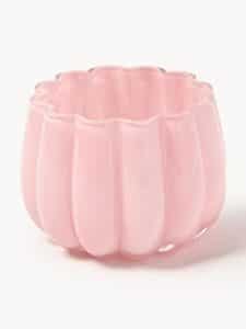 Mundgeblasener Glas-Teelichthalter Melon in leuchtendem Orange mit elegantem Design und handgefertigter Verarbeitung