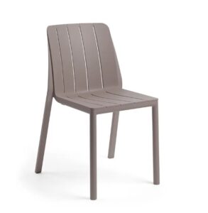 Nardi Tiberina Bistrot tortora Gartenstuhl aus strapazierfähigem Kunststoff in taupefarbenem Design