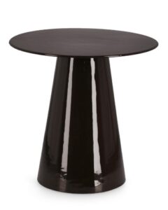 großer schwarzer Couchtisch Salema rund 50 cm Durchmesser 50 cm Höhe modern schlicht