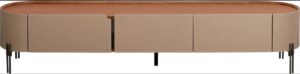 Lowboard Tango L 200 x H 41 modernes Design Holz Weiß Wohnzimmermöbel flaches TV-Möbel mit Stauraum