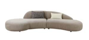 Sofa GIDENEV in modernem Design mit den Maßen L 318 x B 90 x H 72 cm in neutralem Farbton ideal für Wohnzimmer