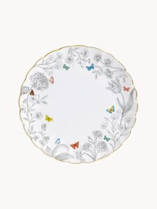 Set aus 4 Tellern Fleurs Et Papillons mit floralem und Schmetterlingsdesign für elegantes Tischgeschirr