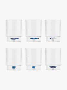 Handgefertigte Wassergläser Teca Mare 6er-Set aus klarem Glas für stilvolles Trinken