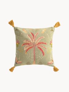 Besticktes Baumwoll-Kissen Africa mit afrikanischem Muster und bunten Farben für gemütliche Wohnkultur