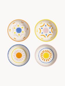 Handgefertigte Schälchen Boavista 4er-Set aus Keramik in natürlichen Erdtönen für stilvolles Servieren