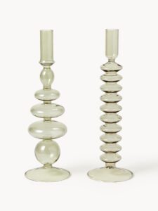 Kerzenhalter Clea 2er-Set aus Metall in modernem Design für stilvolle Raumdekoration