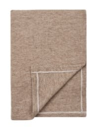 weiche Decke mit Karo-Muster in Taupe Farbe 130 x 156 cm Kuscheldecke