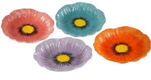 Desserteller Blume aus Porzellan mit floralem Muster für elegante Tischdekoration